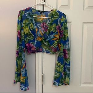 Forever 21 mesh floral blouse #fashion #forever21 #floral